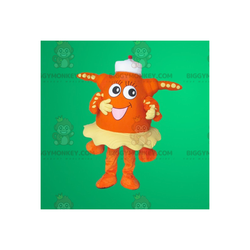 Orange Seestern BIGGYMONKEY™ Maskottchen-Kostüm -
