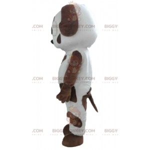 Costume mascotte BIGGYMONKEY™ cane maculato bianco e marrone -