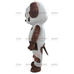 Costume mascotte BIGGYMONKEY™ cane maculato bianco e marrone -