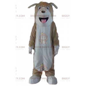 Brun hvid og sort trefarvet hund BIGGYMONKEY™ maskotkostume -