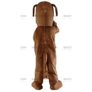 Kostým přátelsky vypadajícího hnědého psa BIGGYMONKEY™ maskota