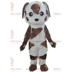 Bruin en wit gevlekte hond BIGGYMONKEY™ mascottekostuum -