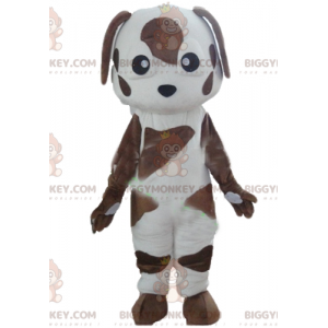 Costume mascotte BIGGYMONKEY™ cane maculato marrone e bianco -