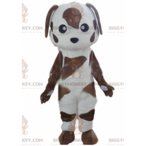 Traje de mascote BIGGYMONKEY™ para cachorro malhado marrom e