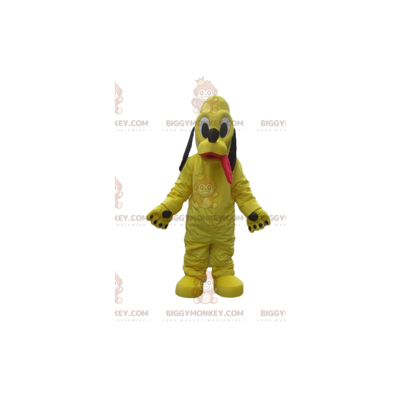 Costume de mascotte BIGGYMONKEY™ de chien jaune de Pluto Costume de mascotte BIGGYMONKEY™ de chien jaune de Pluto