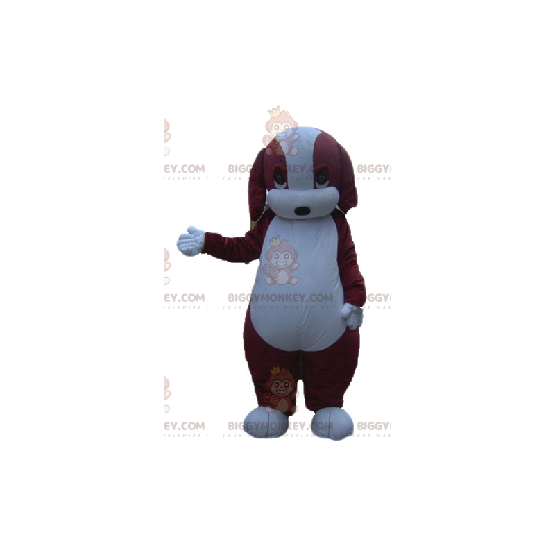 Sød fyldig brun og hvid hund BIGGYMONKEY™ maskotkostume - Sød fyldig brun og hvid hund BIGGYMONKEY™ maskotkostume -
