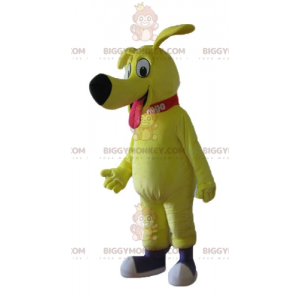 Bardzo słodki i ujmujący kostium maskotki dużego żółtego psa