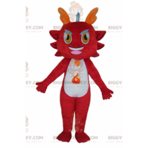 Costume de mascotte BIGGYMONKEY™ de dragon rouge à l'air