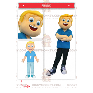 Kostým blonďatého chlapce s pihatým maskotem BIGGYMONKEY™ –