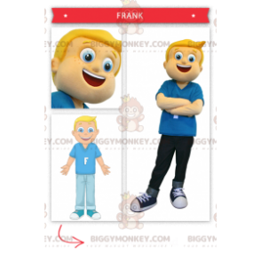 Kostým blonďatého chlapce s pihatým maskotem BIGGYMONKEY™ –