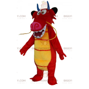 BIGGYMONKEY™ maskotdräkt av Mushu, den berömda röda draken från