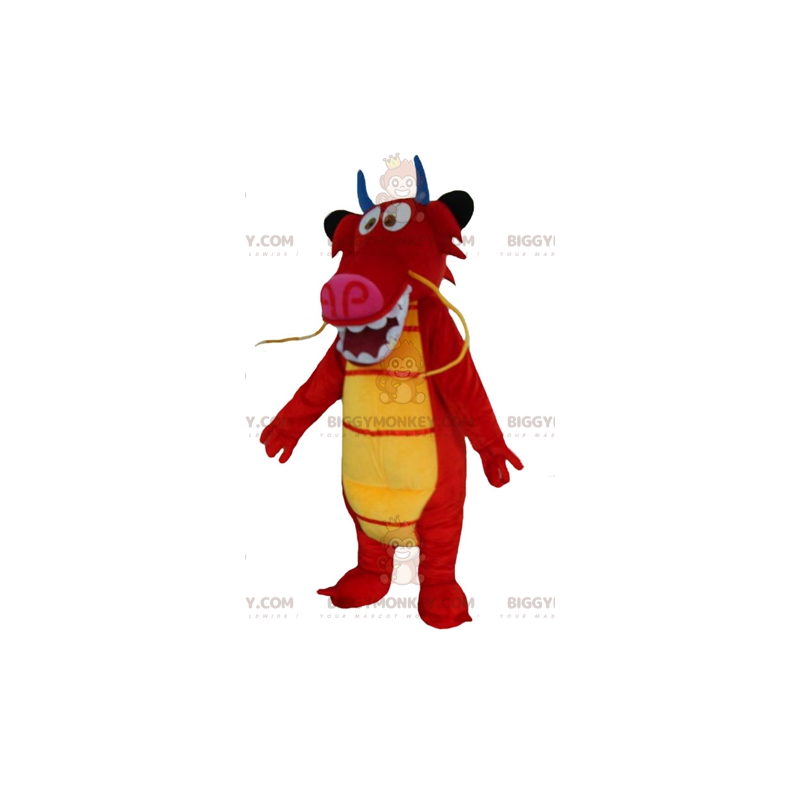 BIGGYMONKEY™ costume mascotte di Mushu il famoso drago rosso