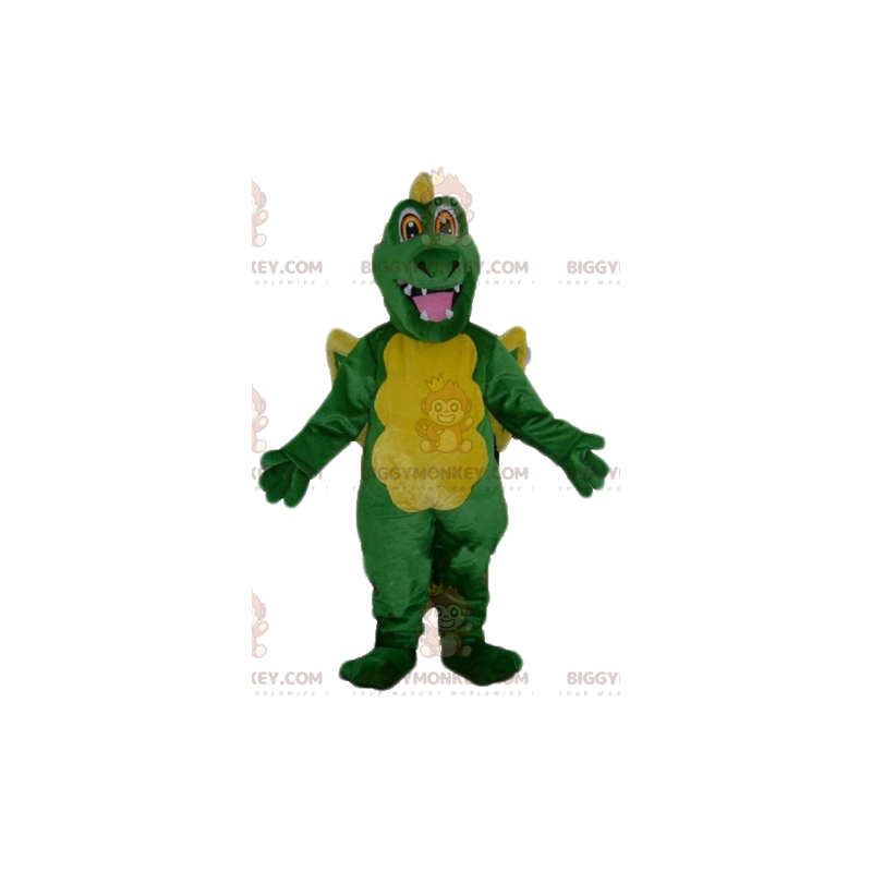 Verde mascote e amarelo do dinossauro, gigante