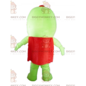 Disfraz de mascota dragón verde y blanco BIGGYMONKEY™ con capa