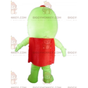 Traje de mascote BIGGYMONKEY™ de dragão verde e branco com capa