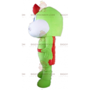 Costume da mascotte drago verde e bianco BIGGYMONKEY™ con