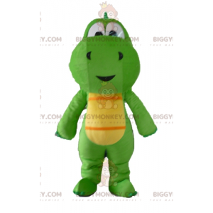 BIGGYMONKEY™ Groene en gele draak dinosaurus mascotte kostuum -