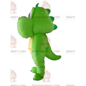 BIGGYMONKEY™ Grön och gul drak dinosauriemaskotdräkt -