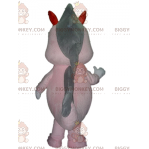 Kæmpe drage pink og grå dinosaur BIGGYMONKEY™ maskot kostume -