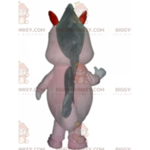 Kostým maskota obřího draka, růžového a šedého dinosaura BIGGYMONKEY™ - Dračí maskot - BIGGYMONKEY_02792 - BiggyMonkey.com