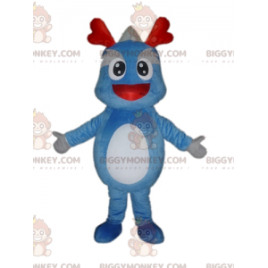 Blauer und grauer Dinosaurier BIGGYMONKEY™ Maskottchen-Kostüm