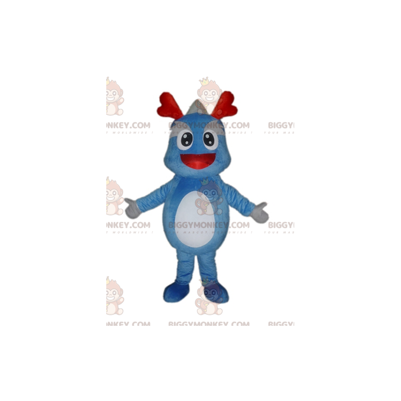 Costume de mascotte BIGGYMONKEY™ de dinosaure bleu et gris de