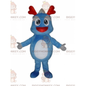 Costume de mascotte BIGGYMONKEY™ de dinosaure bleu et gris de