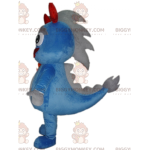Kostým maskota obřího dračího modrého a šedého dinosaura
