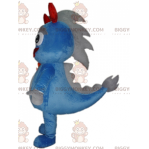Gigantische draak blauw en grijs dinosaurus BIGGYMONKEY™ mascottekostuum - Dragon mascotte - BIGGYMONKEY_02793 - BiggyMonkey.com