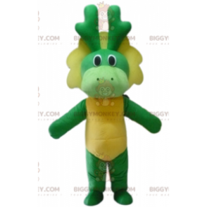 BIGGYMONKEY™ Green and Yellow Dragon Dinosaur Mascot Costume - Dragon mascot - BIGGYMONKEY_02794 - BiggyMonkey.com