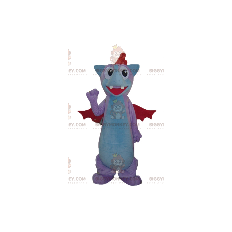 Blue and Red Rose Bat Dragon BIGGYMONKEY™ Mascot Costume –