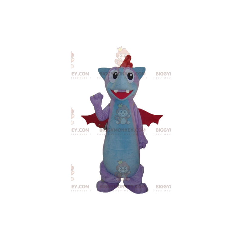 Blue and Red Rose Bat Dragon BIGGYMONKEY™ Mascot Costume -