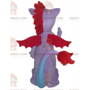 Blue and Red Rose Bat Dragon BIGGYMONKEY™ Mascot Costume -