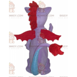 Blue and Red Rose Bat Dragon BIGGYMONKEY™ Mascot Costume –