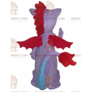 Blue and Red Rose Bat Dragon BIGGYMONKEY™ Mascot Costume -