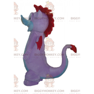 Blue and Red Rose Bat Dragon BIGGYMONKEY™ Mascot Costume -