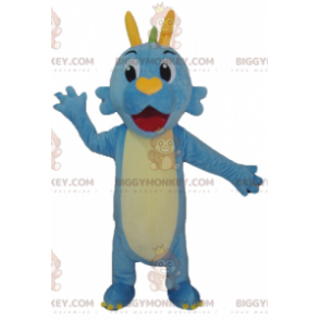 Blue Green and Yellow Dragon Dinosaur BIGGYMONKEY™ Mascot