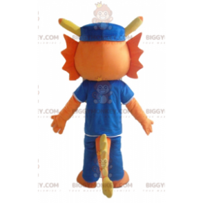 Disfraz de mascota BIGGYMONKEY™ de dinosaurio dragón naranja
