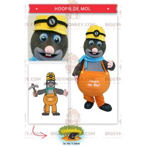 Construction Foreman Grey Mole BIGGYMONKEY™ maskotkostyme - Skogsdyr - BIGGYMONKEY_0303 - BiggyMonkey.com