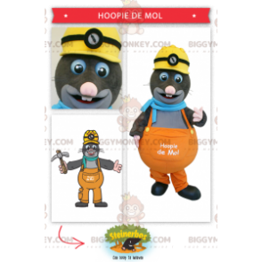 Construction Foreman Grey Mole BIGGYMONKEY™ maskotkostume - Skovdyr - BIGGYMONKEY_0303 - BiggyMonkey.com