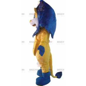BIGGYMONKEY™ Maskottchenkostüm Weißer und gelber Löwe mit