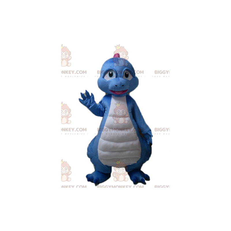 Blue White Pink Dragon Dinosaur BIGGYMONKEY™ Mascot Costume - Blue White Pink Dragon Dinosaur BIGGYMONKEY™ Mascot Costume -