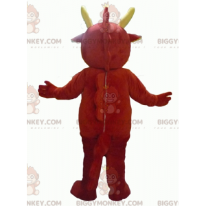 Costume de mascotte BIGGYMONKEY™ de dragon rouge et jaune géant