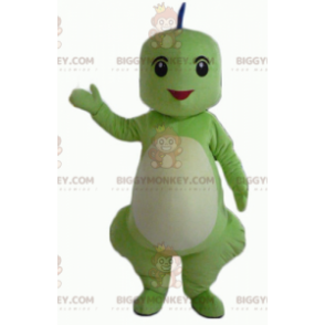 Disfraz de mascota BIGGYMONKEY™ dragón verde azul naranja