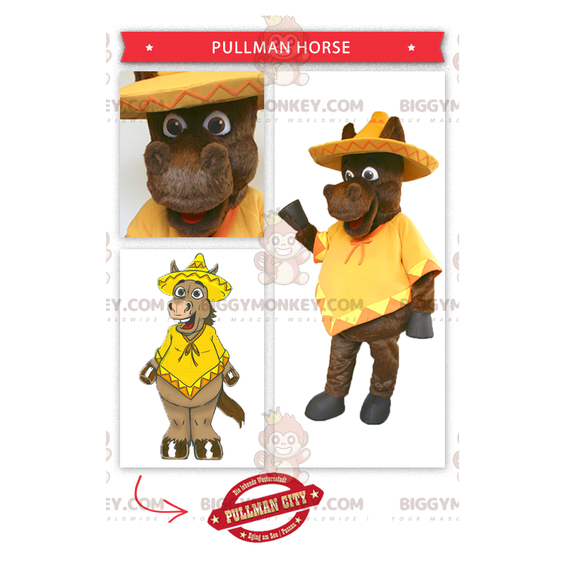 Traje de mascote de burro mexicano BIGGYMONKEY™ –