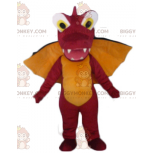 Costume de mascotte BIGGYMONKEY™ de dragon rouge orange et noir