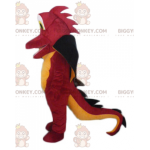 Costume de mascotte BIGGYMONKEY™ de dragon rouge orange et noir