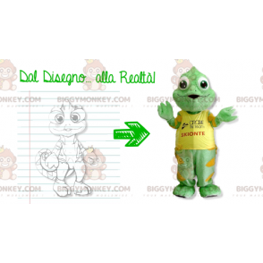 Green and Yellow Chameleon BIGGYMONKEY™ Mascot Costume -