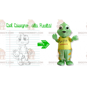 Groen en geel kameleon BIGGYMONKEY™ mascottekostuum -
