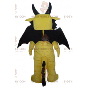 Traje de mascote de dragão amarelo e preto BIGGYMONKEY™